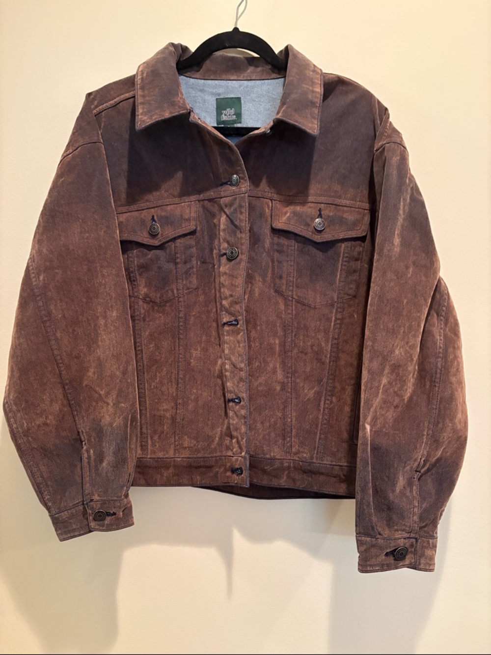 NWT Medium Vintage-Style Brown Suede Jacket